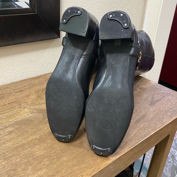 Tory Burch Women’s Black leather knee-high riding boots Size 8.5 - Picture 12 of 15